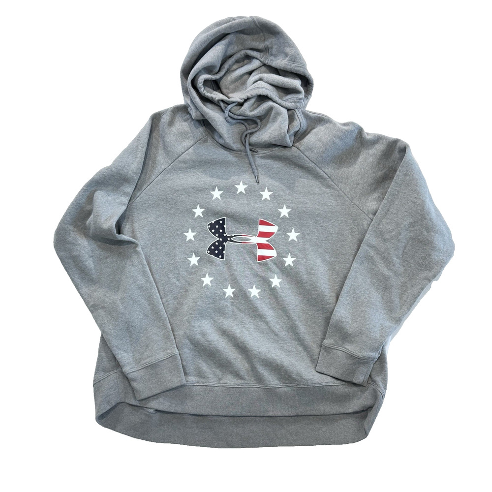 Under Armour Women’s‎ UA Freedom Logo USA Cowl Neck Hoodie Size XL EUC